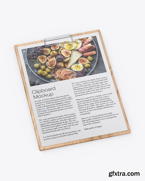 Wooden Clipboard W/ A4 Paper Mockup 56049