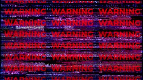 Videohive - 4k Warning Glitch Screen - 35273088 - 35273088