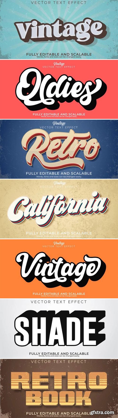 10+ Retro & Vintage Editable Vector Text Effects Templates Collection