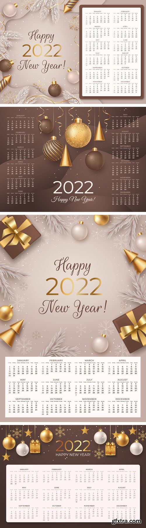 7 Realistic 2022 Calendar Vector Templates