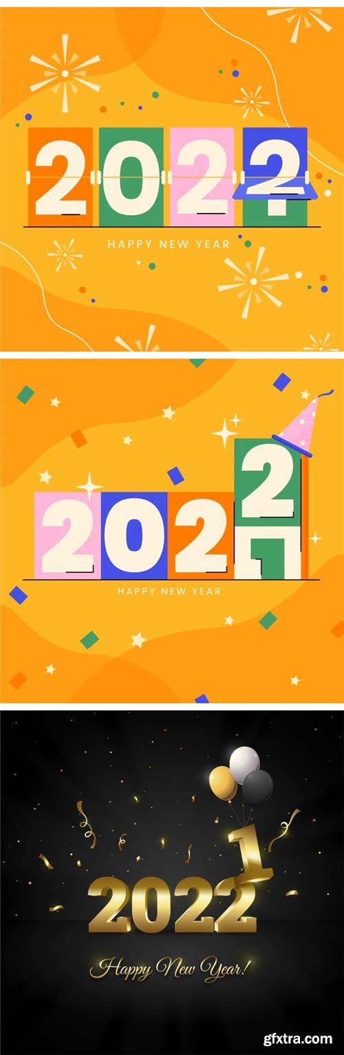 Changing to Year 2022 Illustration Vector Templates