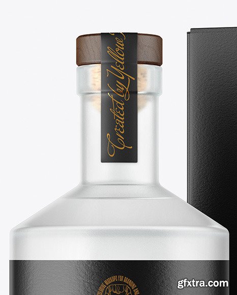 Frosted Glass Gin Bottle with Box Mockup 56274