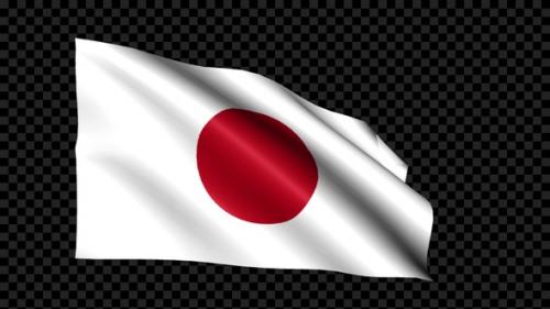 Videohive - Japan Flag Blowing In The Wind - 35269640 - 35269640