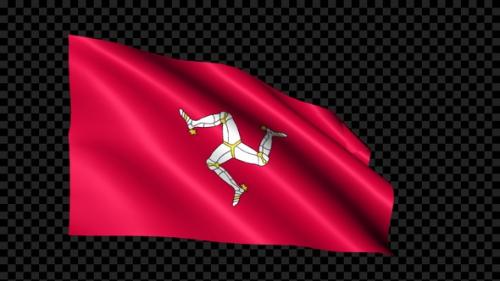 Videohive - Isle Of Man Flag Blowing In The Wind - 35269643 - 35269643