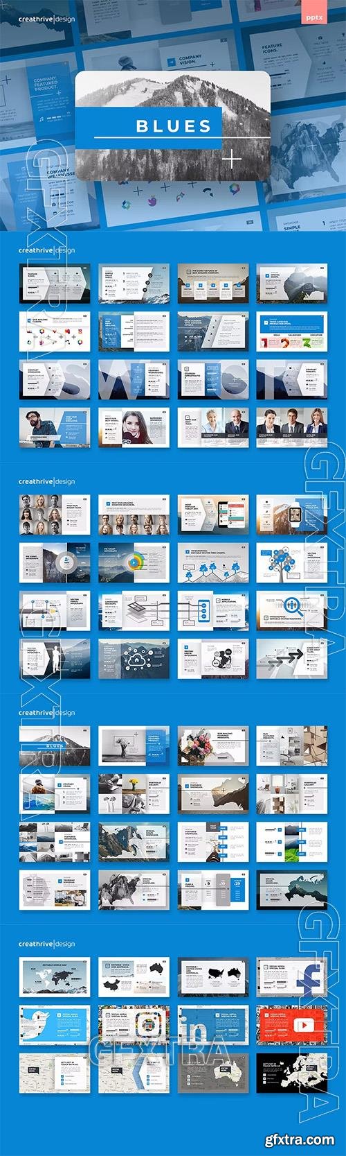 Blues Powerpoint and Keynote Templates 