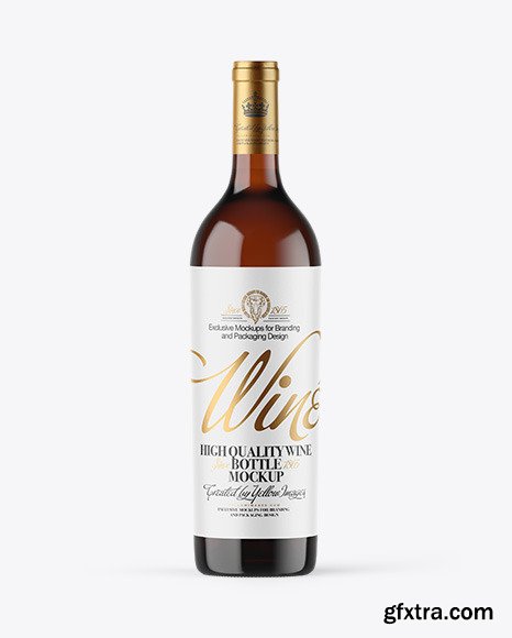 Amber Glass White Wine Bottle Mockup 87251