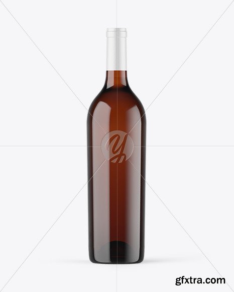 Amber Glass White Wine Bottle Mockup 87251