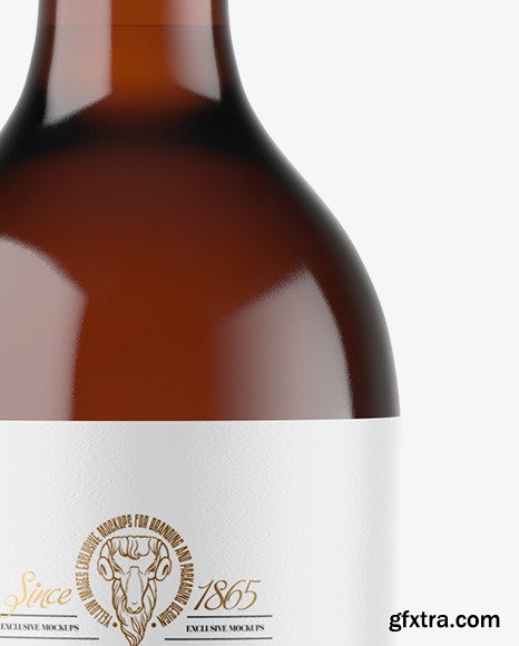 Amber Glass White Wine Bottle Mockup 87251