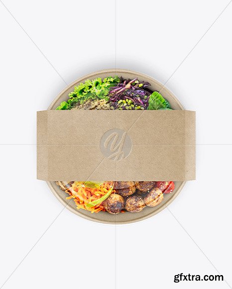 Paper Bowl With Lunch Mockup 92070