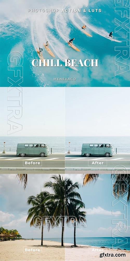 Chill Beach Photoshop Action & LUTs WPL45FM