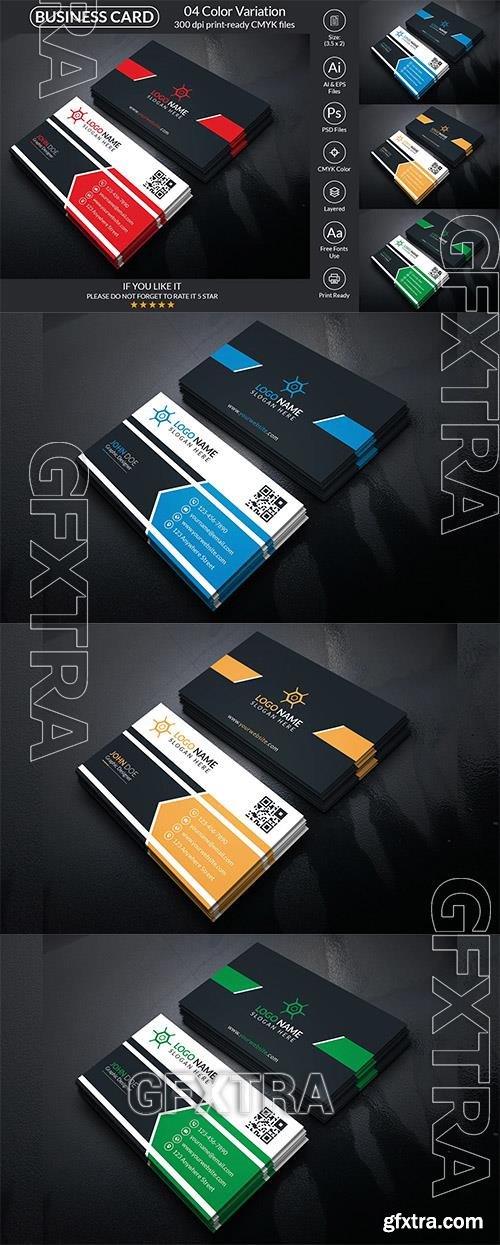 Corporate Business Card Design With PSD & Vector Corporate Identity o175688