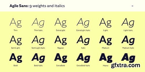 Agile Sans Font Family -18 Fonts