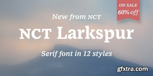 NCT Larkspur Font Family - 18 Fonts