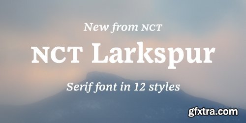 NCT Larkspur Font Family - 18 Fonts