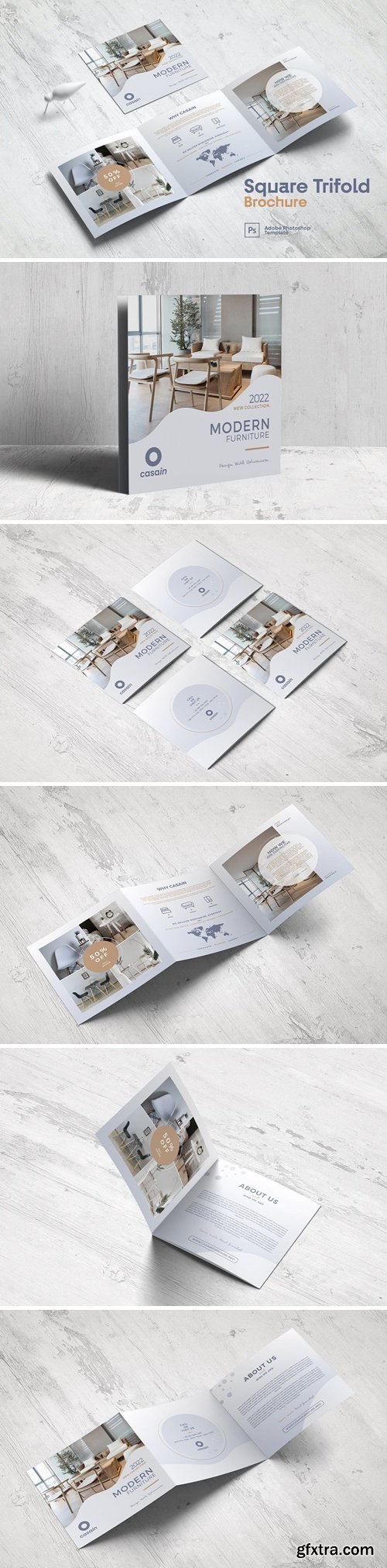 Square Trifold Furniture Brochure