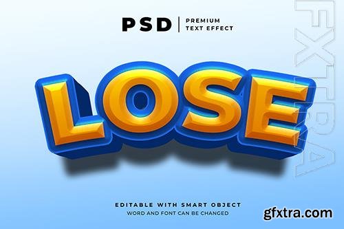 Lose cartoon modern editable text effect psd