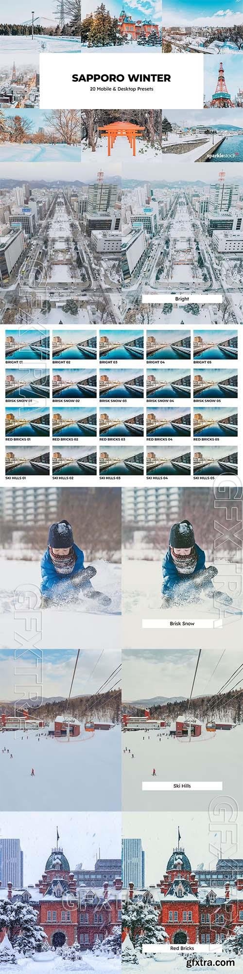 20 Sapporo Winter Lightroom Presets and LUTs Q4D3TAJ