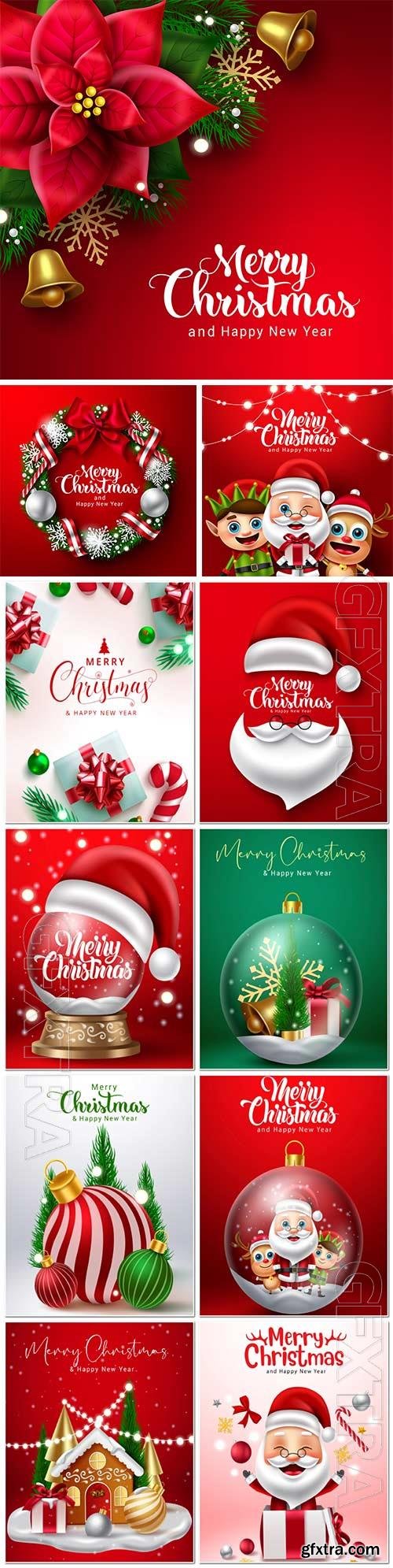 Merry christmas greeting vector background