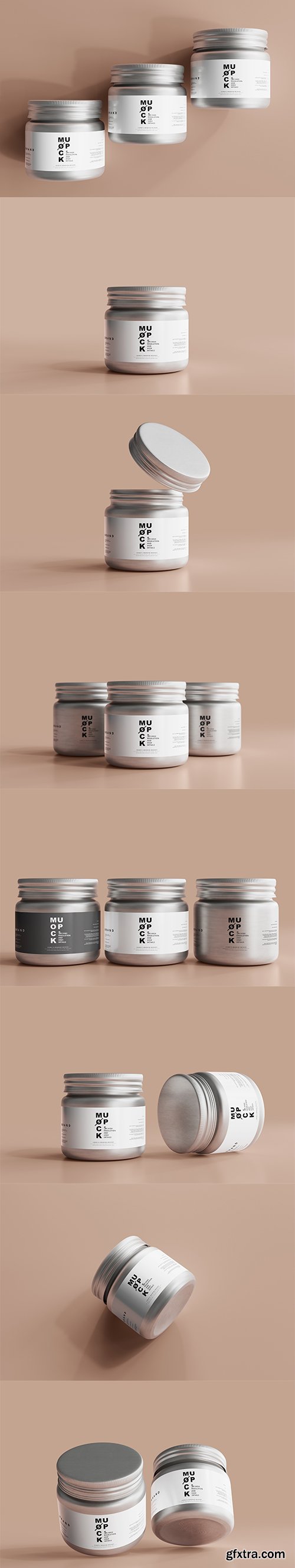 Aluminum cosmetic jar mockup