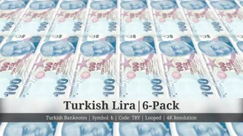 Videohive - Turkish Lira | Turkey Currency - 6 Pack | 4K Resolution | Looped - 35315156 - 35315156