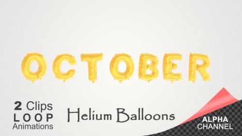 Videohive - October Month Celebration Helium Balloons - 35320569 - 35320569