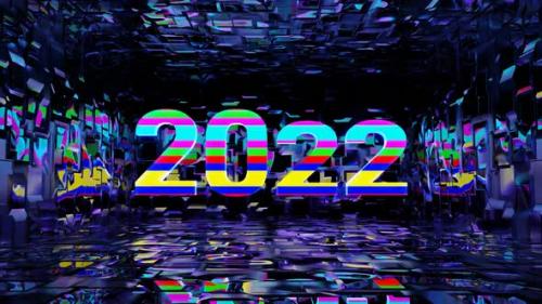 Videohive - VJ Loop Animation of the Numbers of the New Year 2022 - 35321341 - 35321341