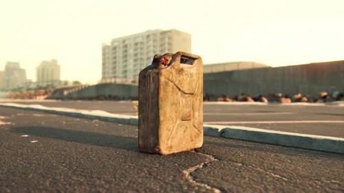 Videohive - Old Metal Fuel Canister on Beach Parking - 35325299 - 35325299