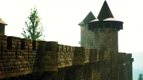 Videohive - Old Castle Walls at the Sunset - 35325521 - 35325521