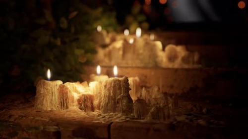 Videohive - Candles Burning in the Dark - 35325537 - 35325537