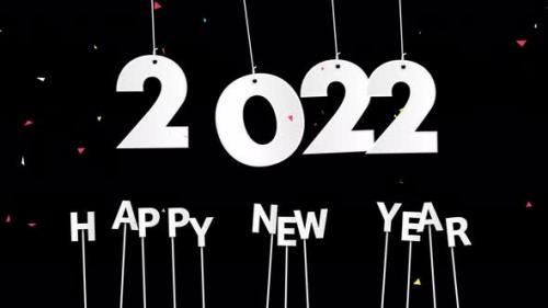 Videohive - White 2022 happy new year texts on transparent background - 35330553 - 35330553