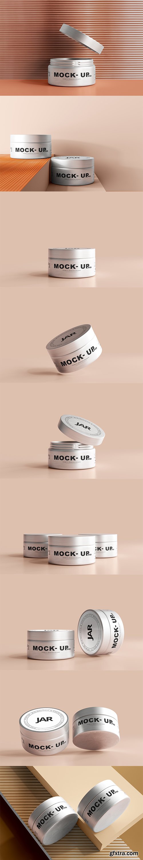 Aluminum cosmetic jar mockup