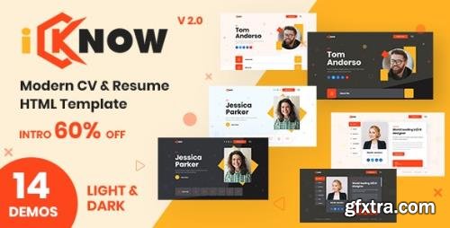 ThemeForest - iKnow v2.0 - CV / Resume / Portfolio Template - 34225451