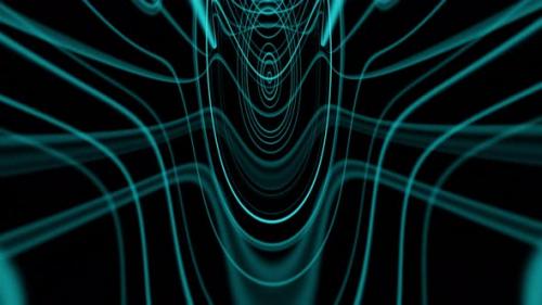 Videohive - VJ Loop Sci Fi Flight Among an Abstract Tunnel of Mintcolored Lines - 35348293 - 35348293