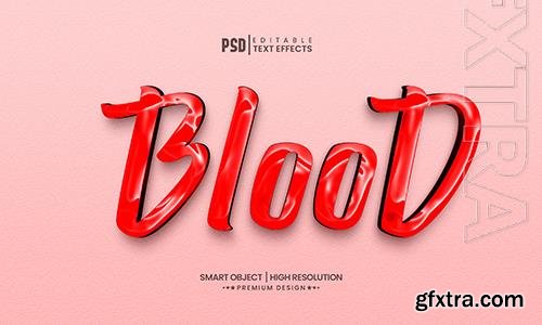 Customizable blood 3d text effects layer style mockup template psd