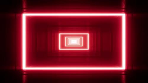 Videohive - Flickering Rectangle Red Light Tunnel VJ Loop - 35356570 - 35356570