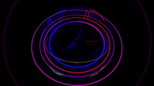 Videohive - Vj Loop Animation Of Rotation Of Multicolored Intersecting Rings Hd - 35358821 - 35358821