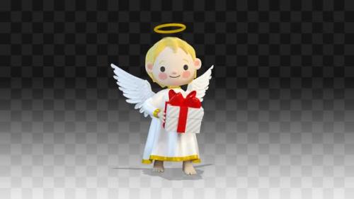 Videohive - Angel Dancing With A Gift Around Him - 35358830 - 35358830