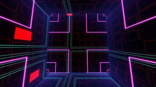 Videohive - VJ Loop Surreal Rotating Neon Cube - 35360208 - 35360208