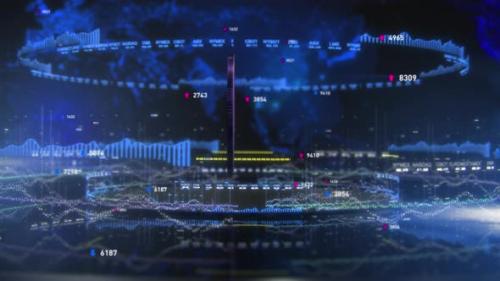 Videohive - Economic Financial Index 3D Bitcoin Blue - 35360330 - 35360330