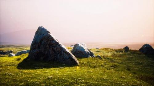 Videohive - Alpine Meadow with Rocks and Green Grass - 35367023 - 35367023