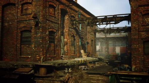 Videohive - Abandoned Industrial Factory Buildings at Sunset - 35367643 - 35367643