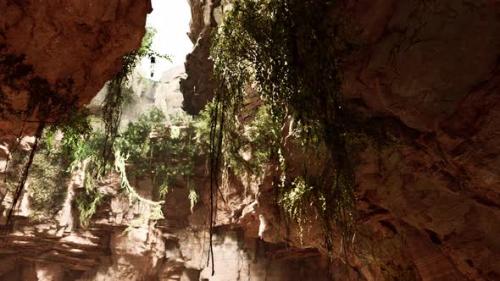 Videohive - Large Fairy Rocky Cave with Green Plants - 35367683 - 35367683