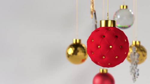 Videohive - Christmas rotating hanging balls. - 33600993 - 33600993