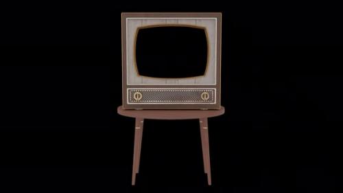 Videohive - Vintage Tv With Transparent Background Turning On And Off Old Television 4k Uhd - 34485814 - 34485814