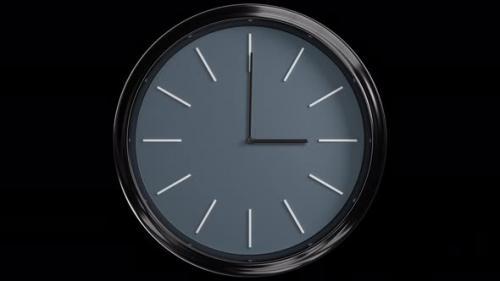 Videohive - Wall Clock Time Lapse 12 Hours 60fps 4k Green Screen Modern - 35218367 - 35218367