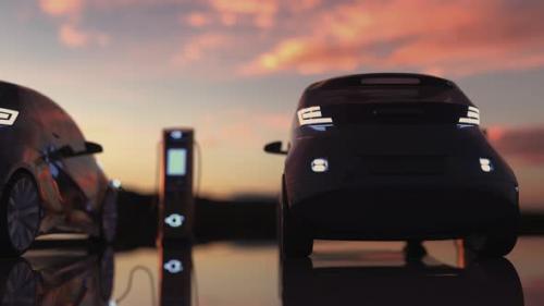 Videohive - Electric Cars at Charging Station - 35328170 - 35328170