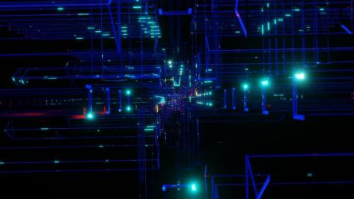 Videohive - Vj Loop Is A Gloomy Tunnel With Bright Lights 02 - 35329307 - 35329307