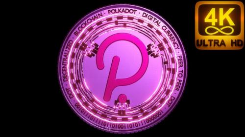 Videohive - Polkadot Dot Coin Seamless Loop Cryptocurrency For Economic And Transactional Scalability - 35329521 - 35329521