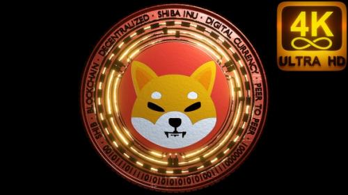 Videohive - Shiba Inu Cryptocurrency Coin Rotating From Top Bottom. Decentralized Secure Cryptocurrency Meme - 35329525 - 35329525