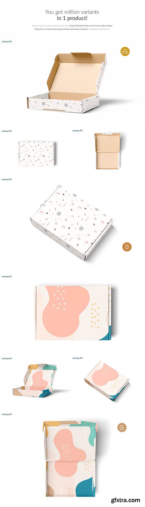 CreativeMarket - Mailing Box 4x Mock-ups 6643185